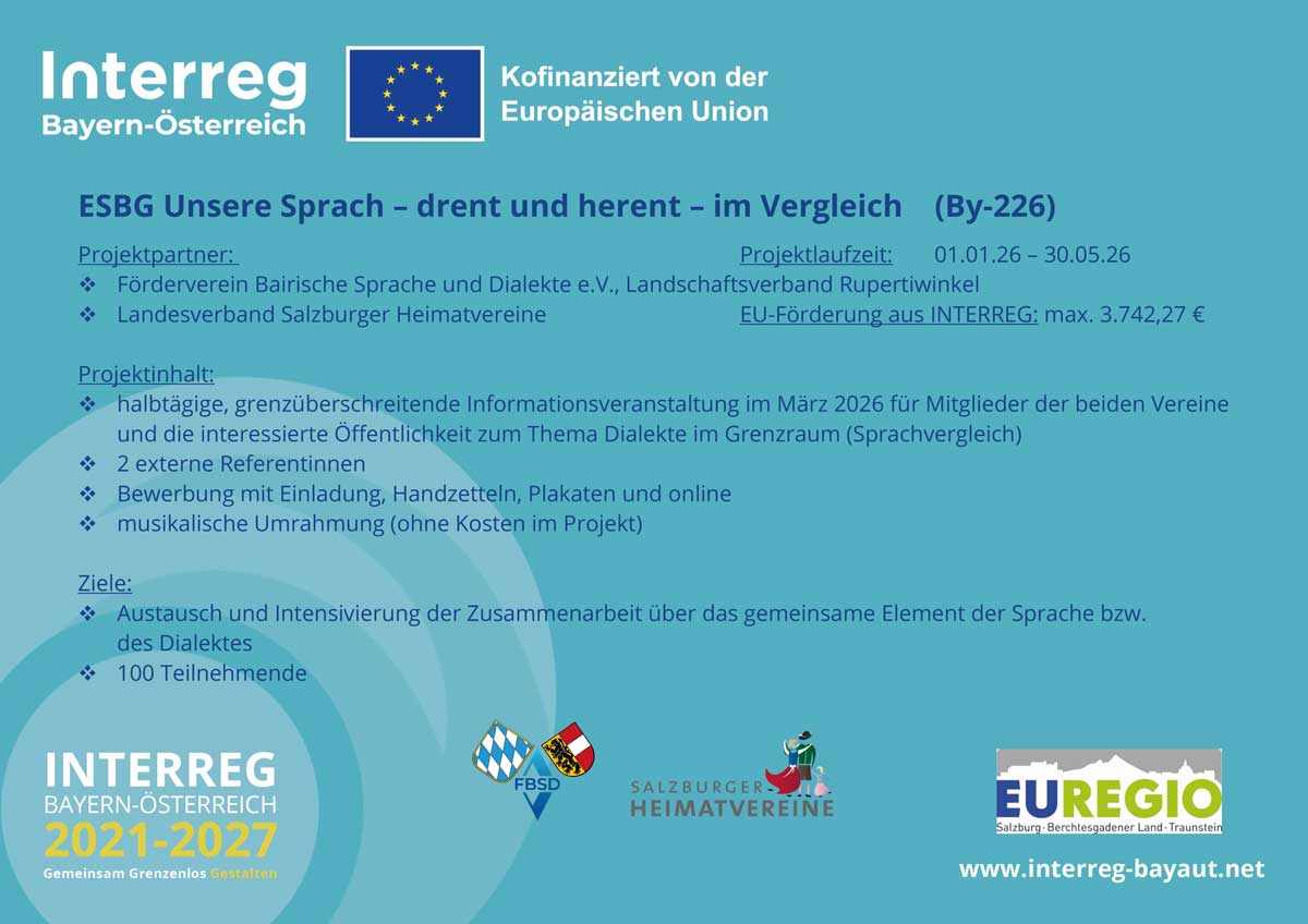 ESBG Unsere Sprach - drent und herent - im Vergleich